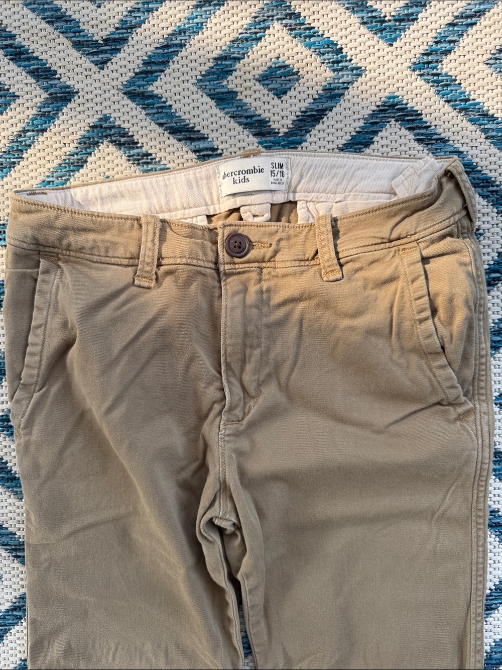 abercrombie kids tan straight-fit chinos